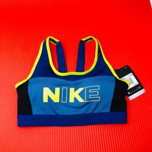 Nike Medium Support Sports Bra Blue XS Scoop Neck.